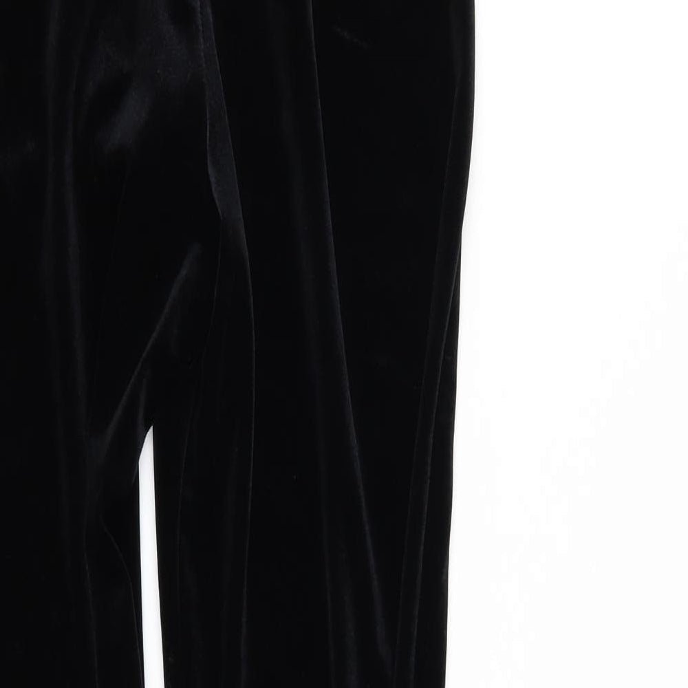 PRETTYLITTLETHING Womens Black Trousers Size 12 L25 in
