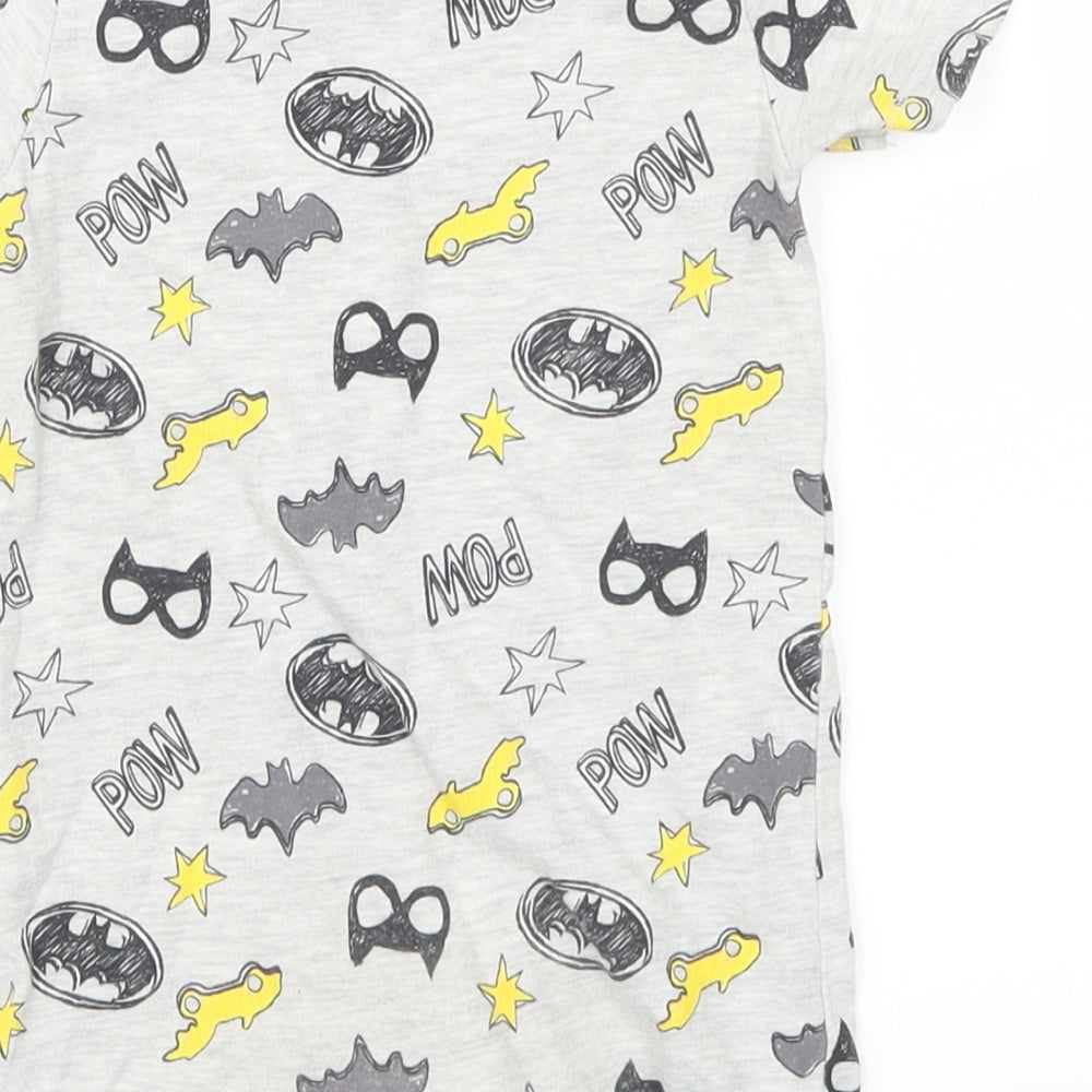 Tesco Boys Grey Geometric Babydoll Bodysuit Size 6-9 Months - Batman