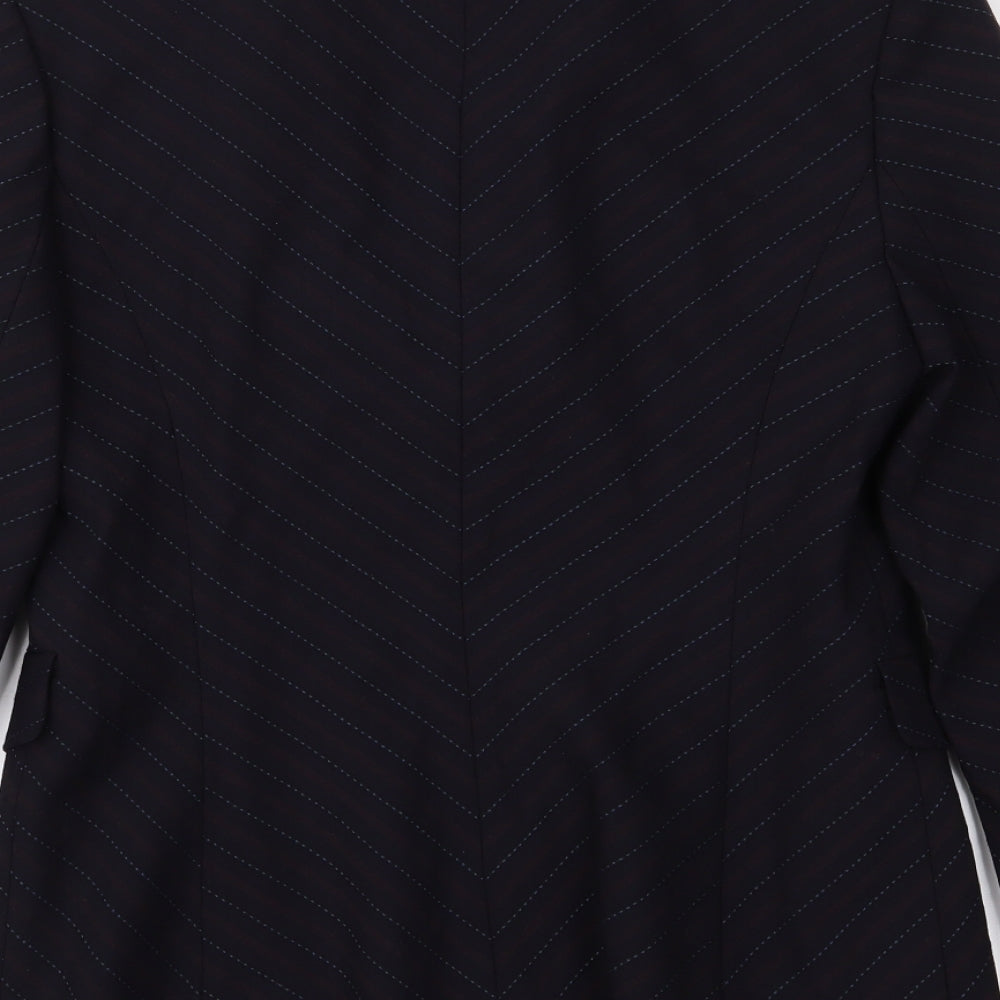 Jesire Womens Blue Striped Jacket Suit Jacket Size 8