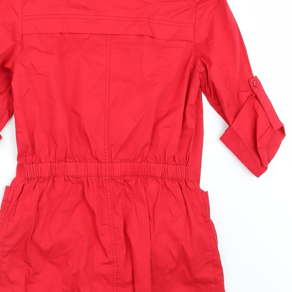 Esenxa Womens Red Basic Button-Up Size S