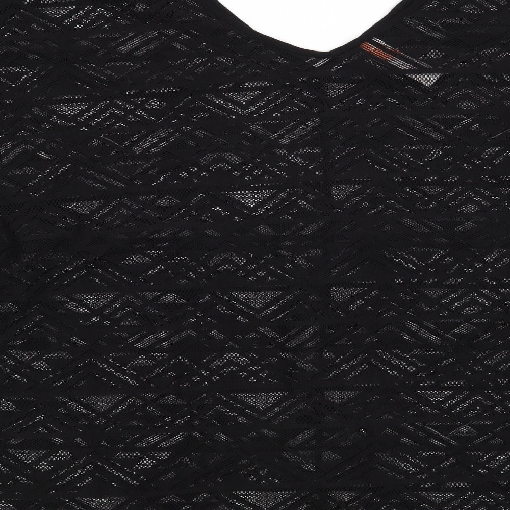 Ocean Club Womens Black Geometric Tunic Blouse Size 14