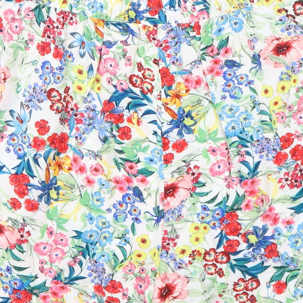 Preworn Womens White Floral Hot Pants Shorts