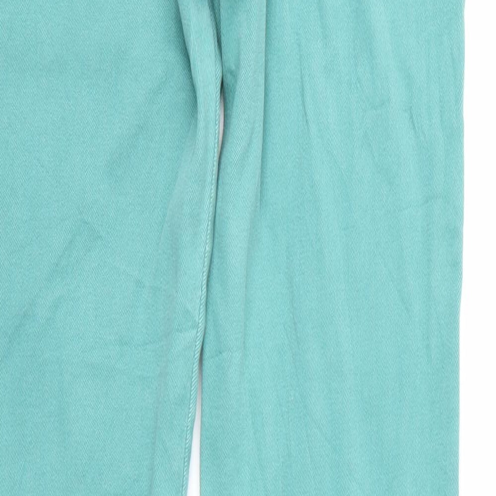 Brand and care label for Zara women’s blue denim skinny jeans, size UK 8, 29-inch leg