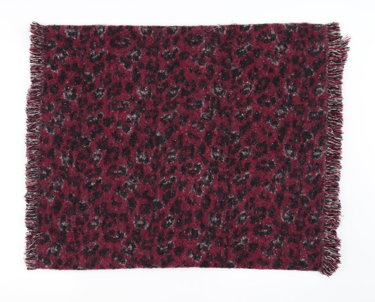 Front view of Tu women’s purple animal print scarf