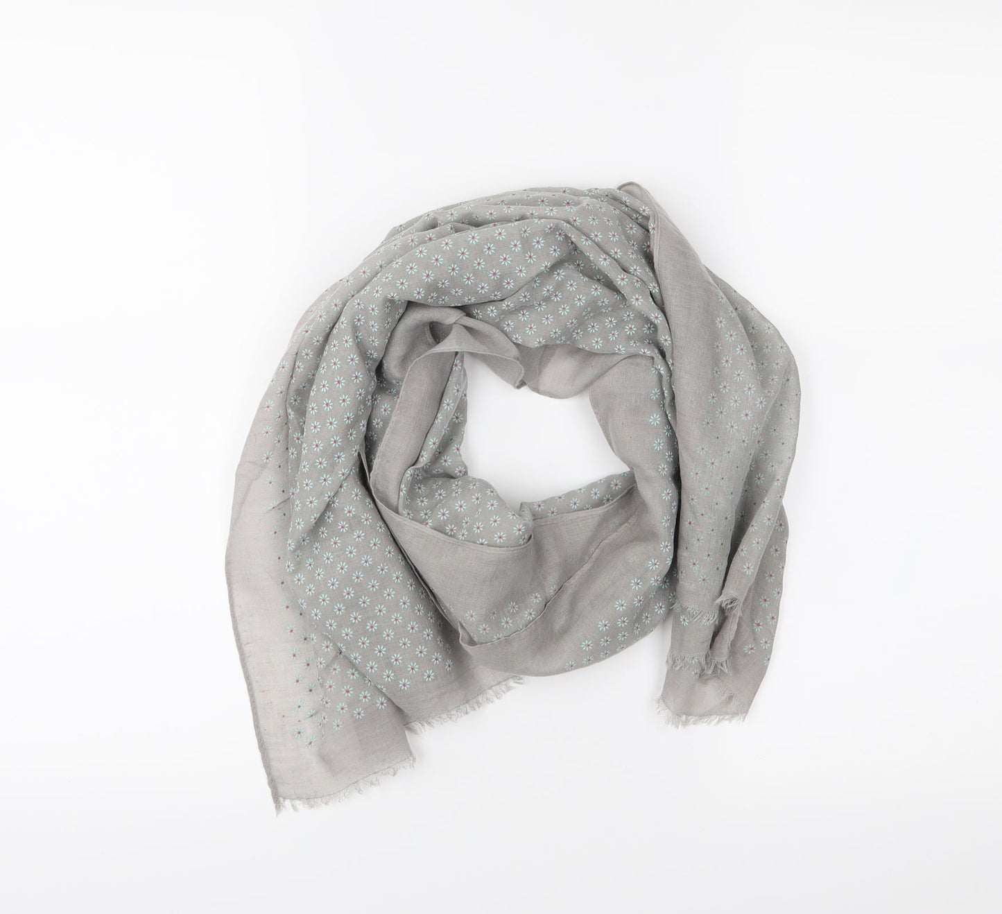 Preworn Womens Grey Floral Scarf