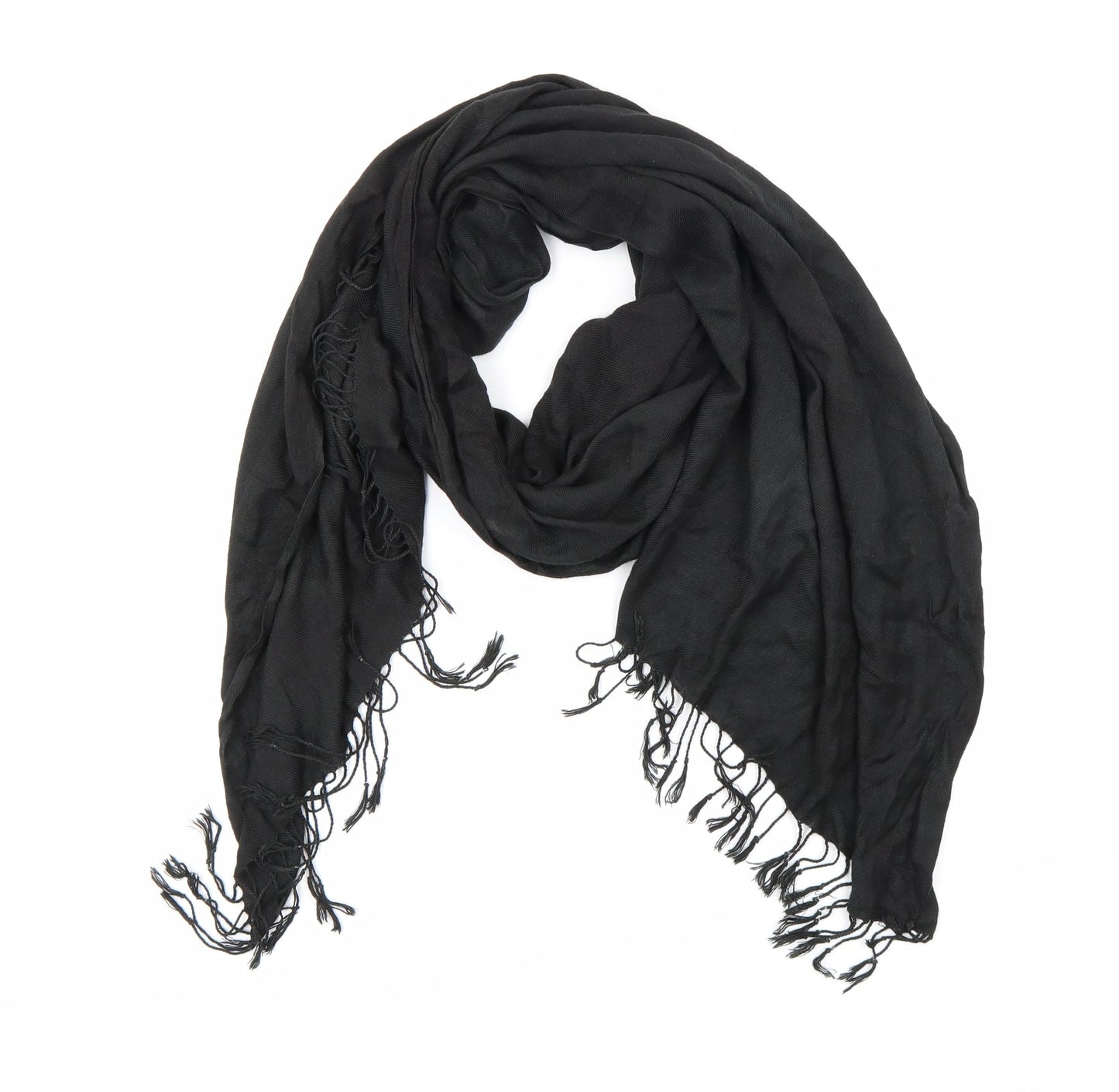 Preworn Womens Black Knit Scarf