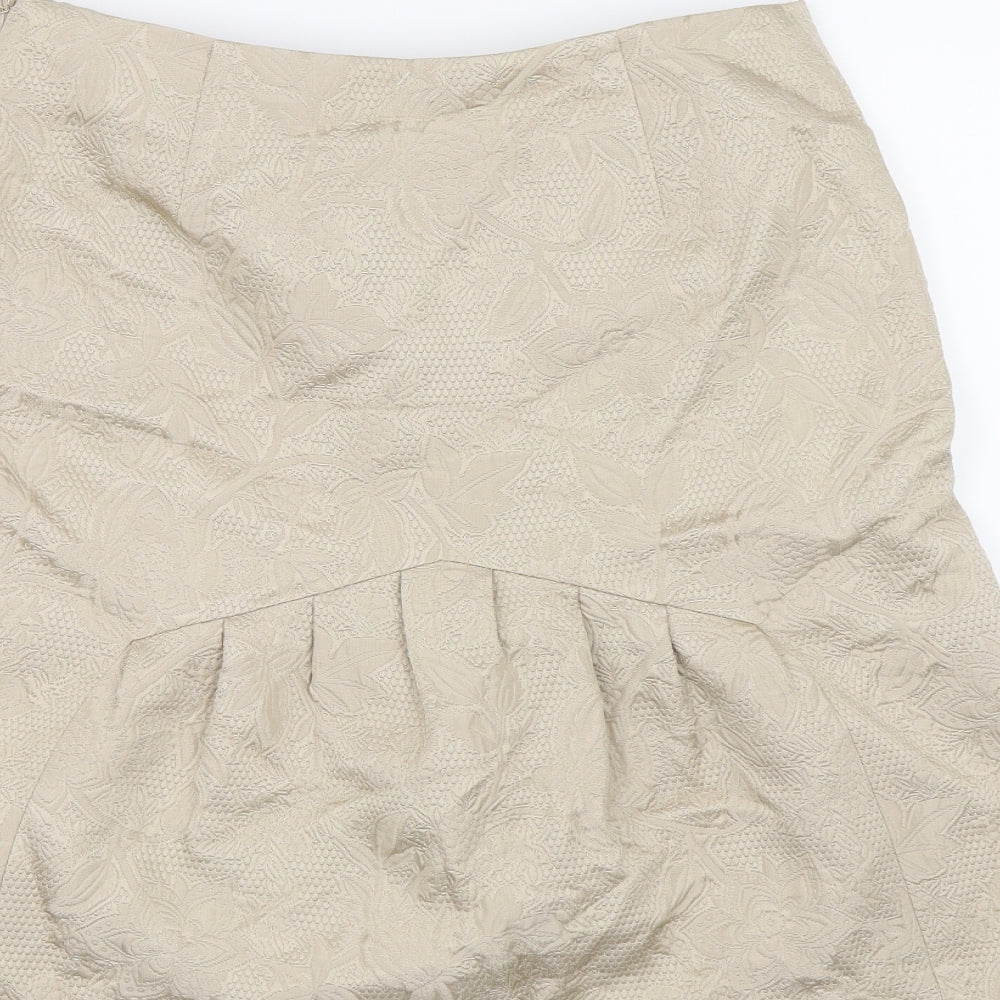 Carla Zampatti Womens Gold A-Line Skirt Size 8