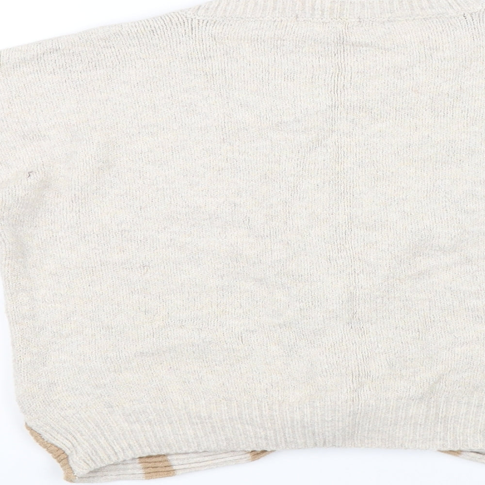 Yes Lola Womens Beige Striped Pullover Jumper Size S