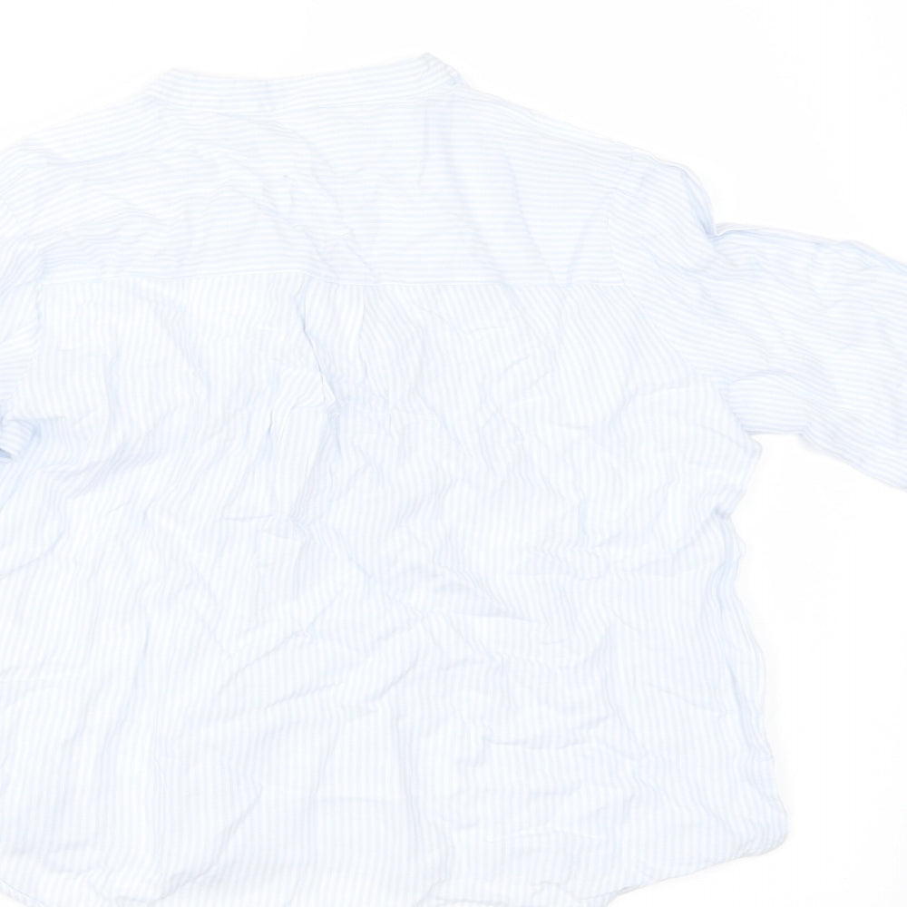 H&M Girls Blue Striped Tunic Button-Up Size 9 Years