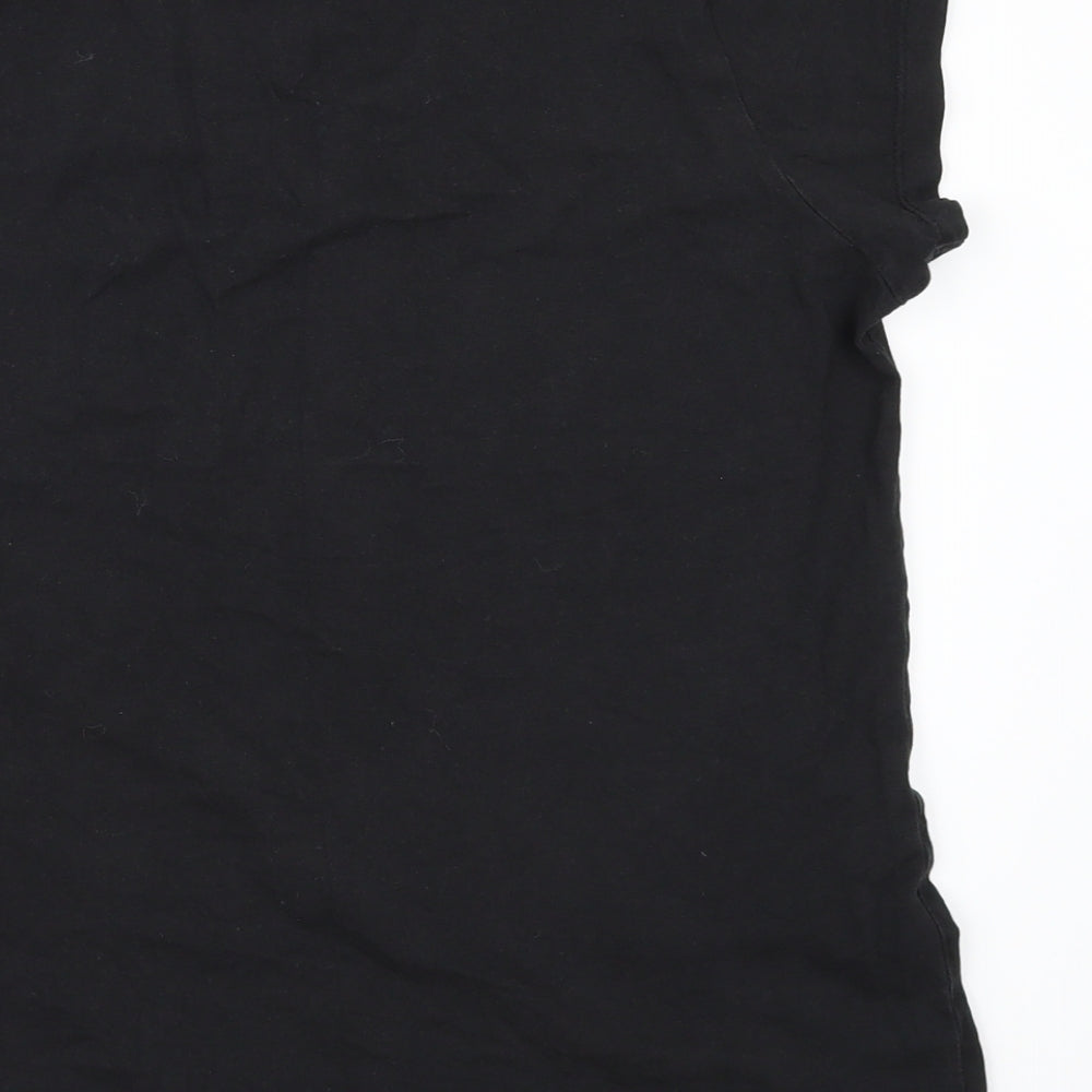 Miss Fiori Womens Black Basic T-Shirt Size 12