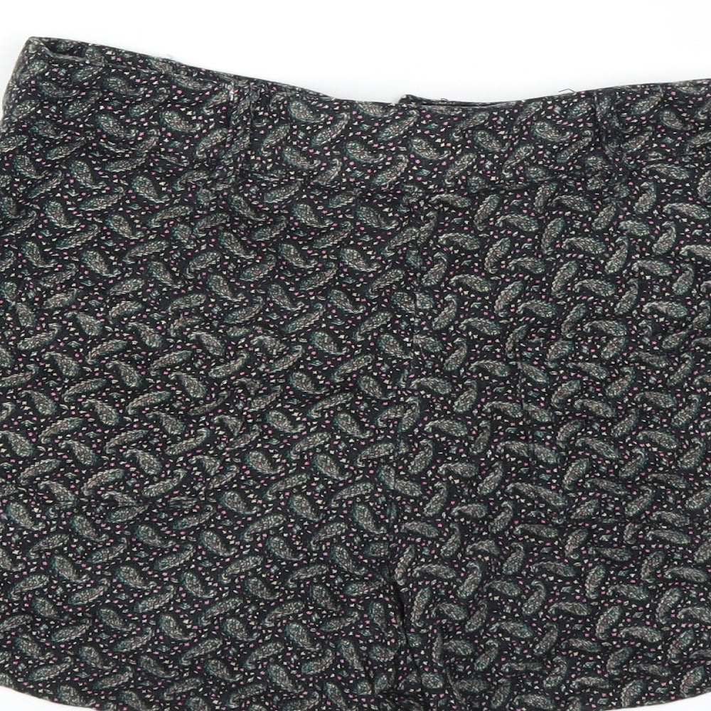 Lucca Couture Womens Black Paisley Hot Pants Shorts Size S