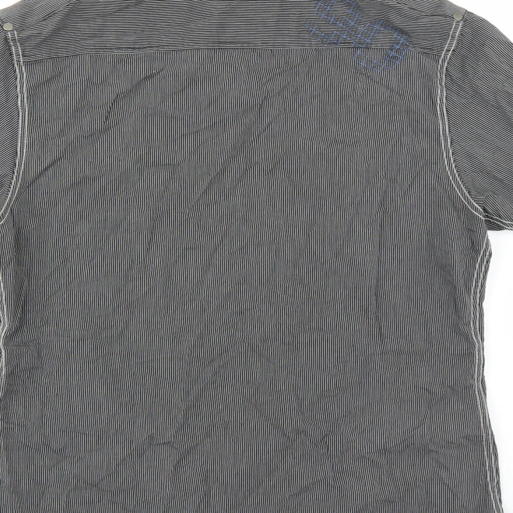 George Mens Grey Striped Button-Up Size S