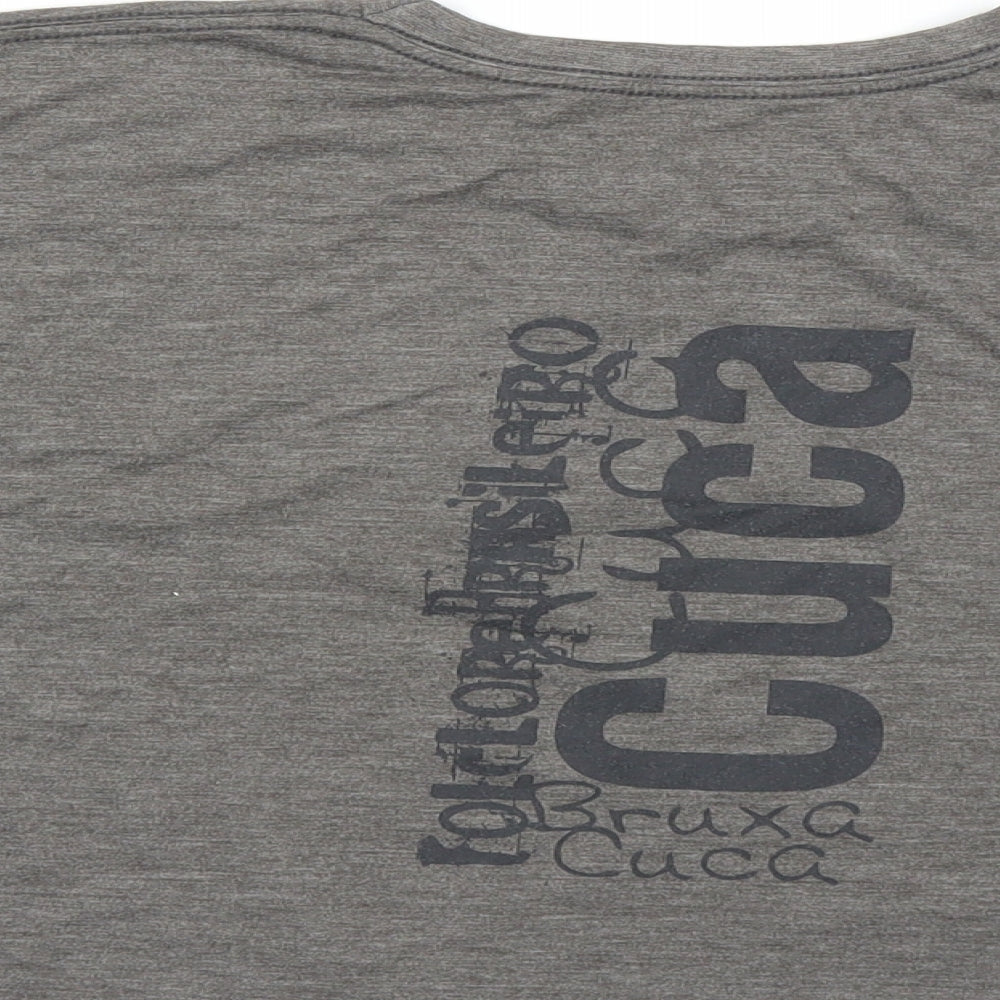 adrians Womens Grey Cropped T-Shirt Size M
