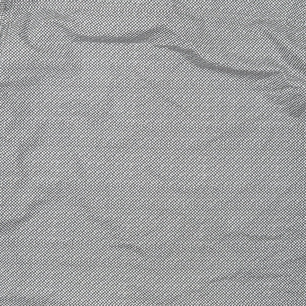Lee Cooper Mens Grey Geometric Button-Up Size L