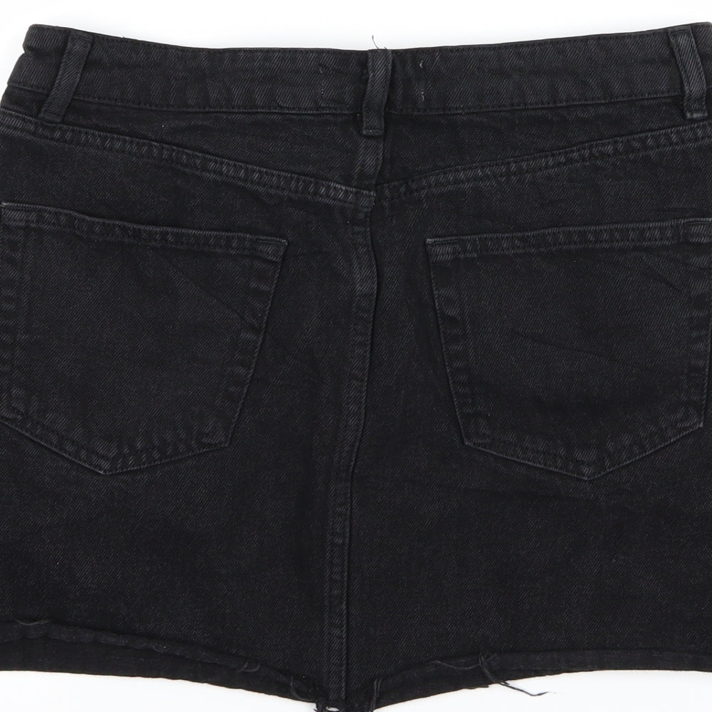 Denim & Co. Womens Black Striped Denim A-Line Skirt Size 12