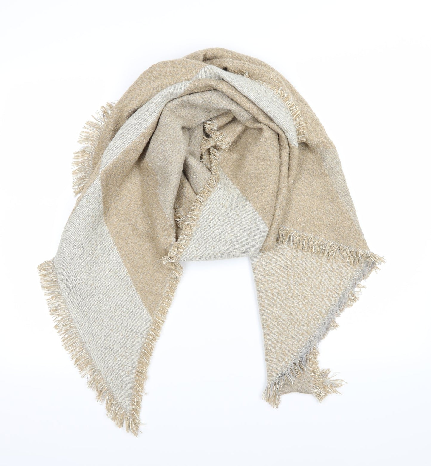 Preworn Womens Brown Striped Knit Scarf