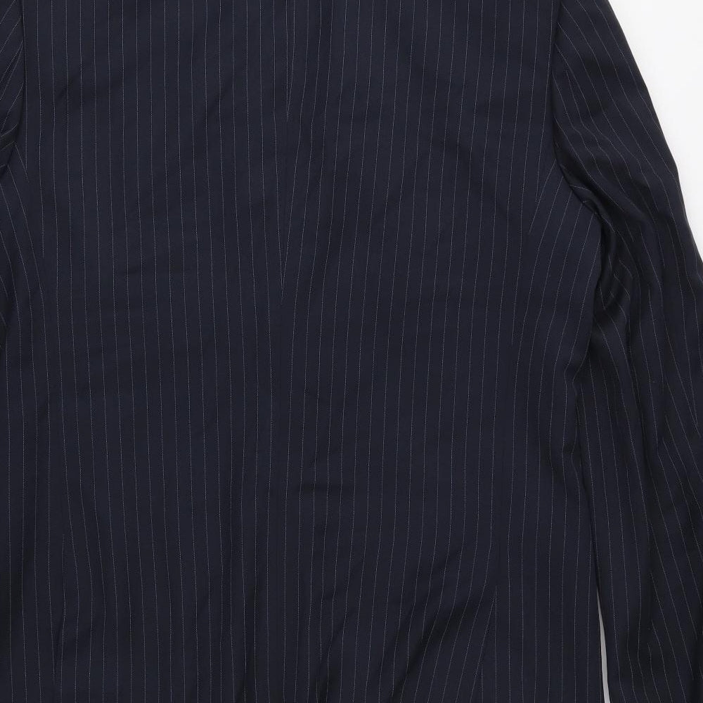 Alessandro Reale Mens Blue Striped Jacket Suit Jacket Size 38