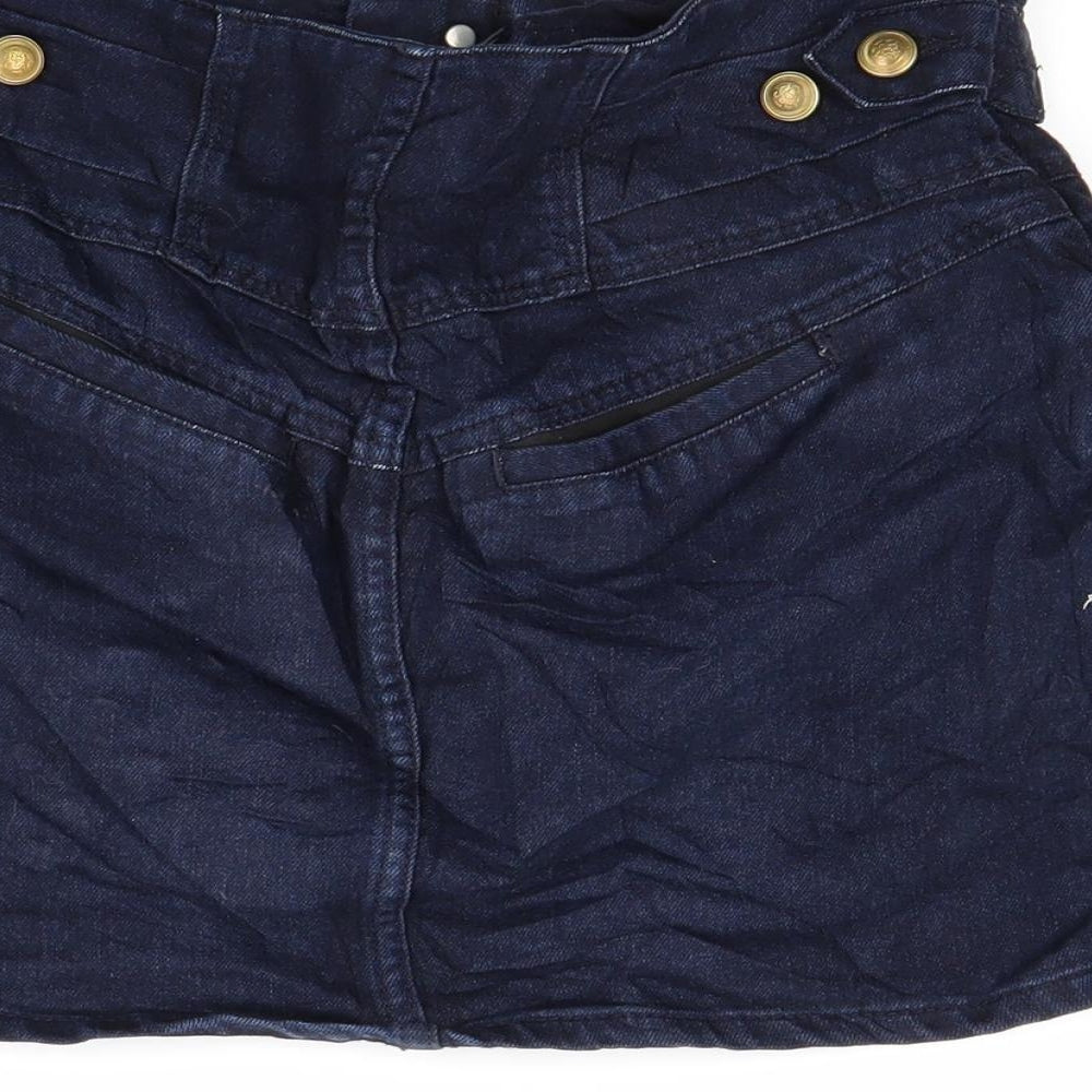 Topshop Womens Blue Denim Mini Skirt Size 8