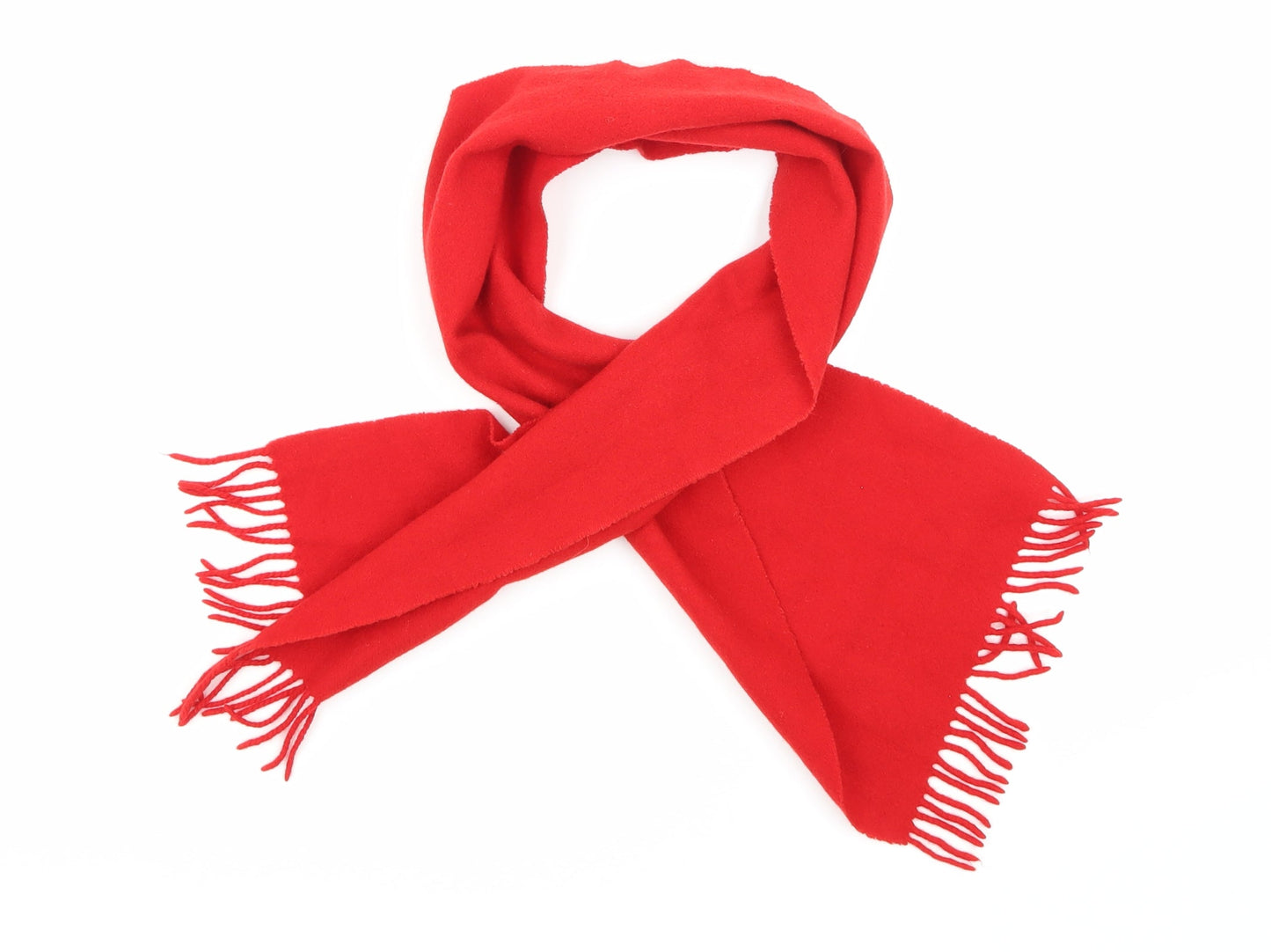 Preworn Womens Red Fleece Scarf
