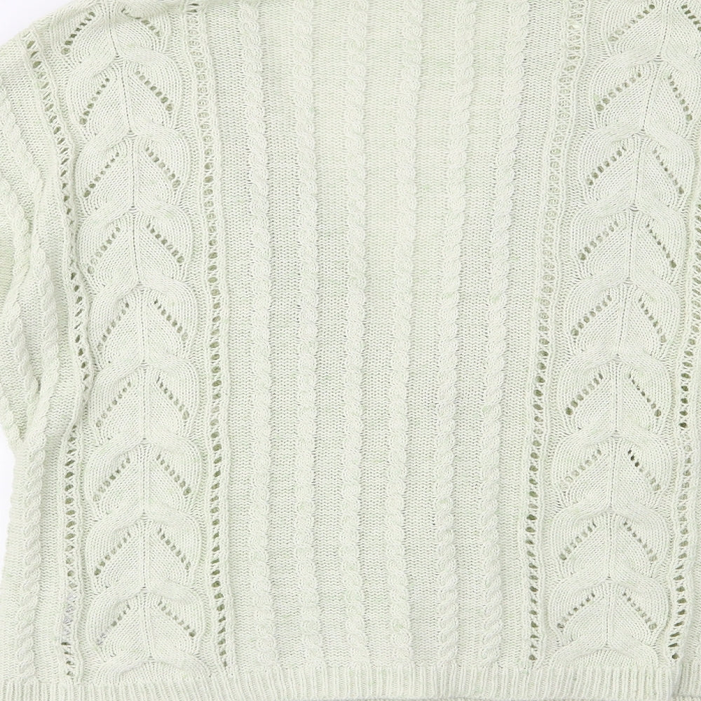 M&S Womens Green Cardigan Jumper Size 14