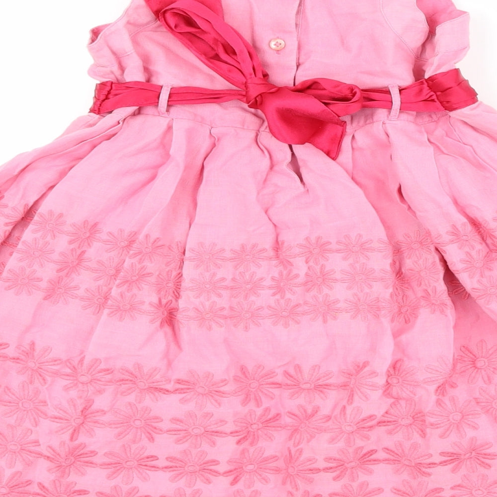 Monsoon Girls Pink Floral Fit & Flare Size 18-24 Months
