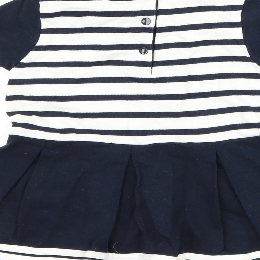 Hublot Girls Blue Striped A-Line Size 18 Months