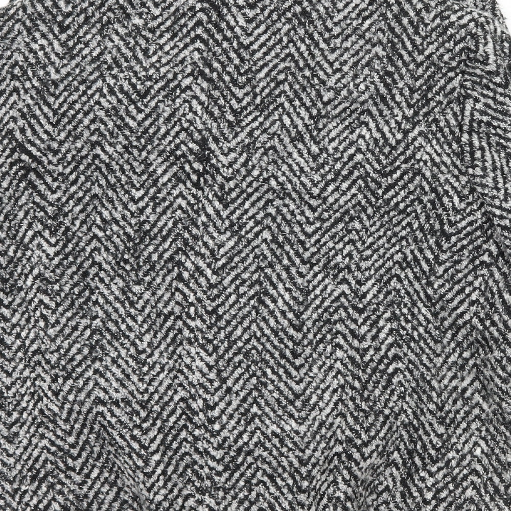 EWM Womens Black Herringbone Jacket Size 14