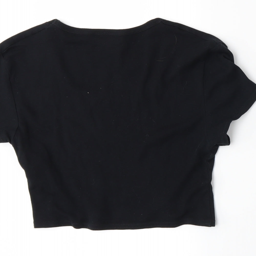 Topshop Womens Black Basic T-Shirt Size 8