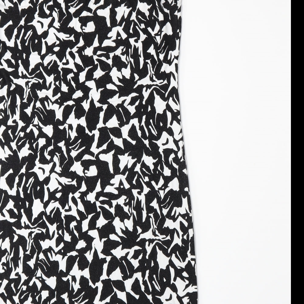 Marks & Spencer Womens Black Floral A-Line Size 12