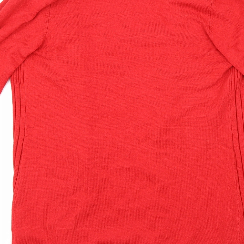 BHS Womens Red Knit Cardigan Jumper Size 8