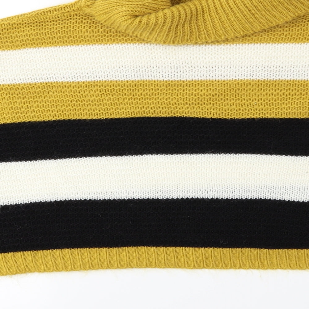 Quiz Womens Yellow Striped Knit Pullover Jumper Size L
