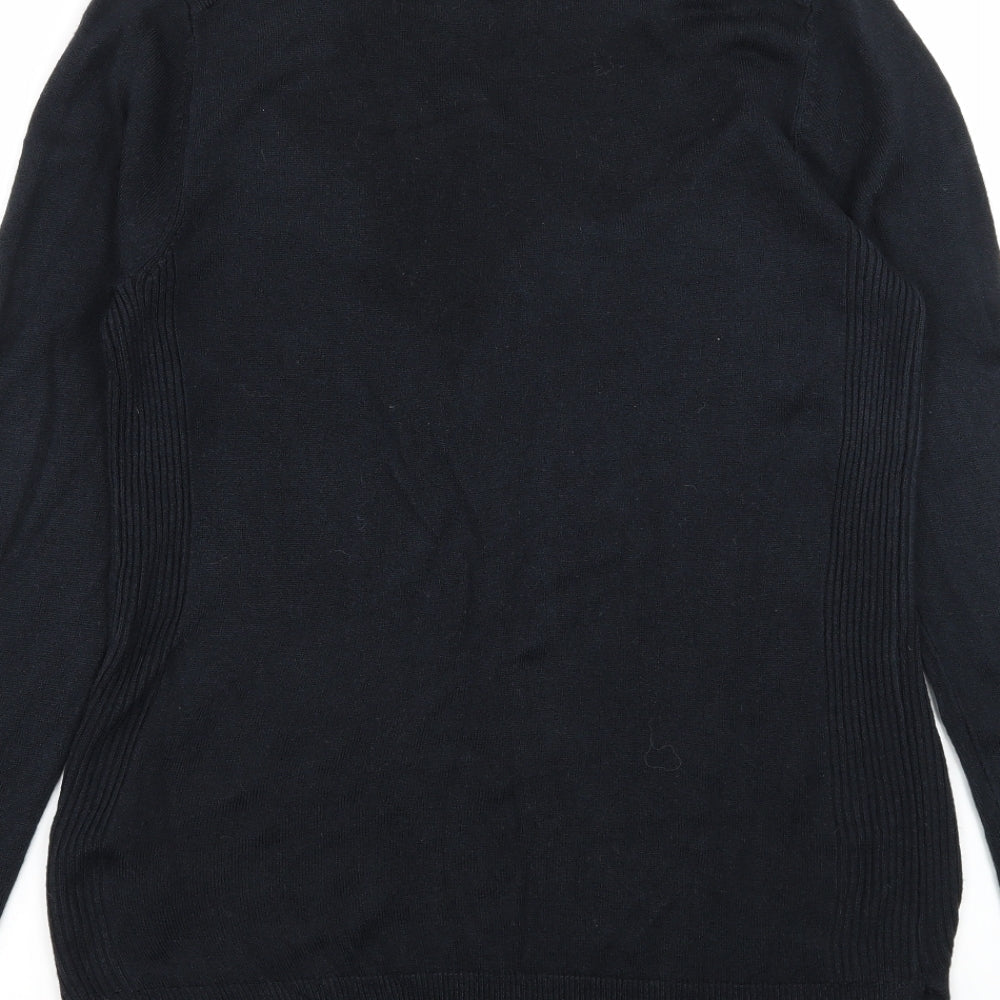 Preworn Womens Black Knit Pullover Jumper Size 8