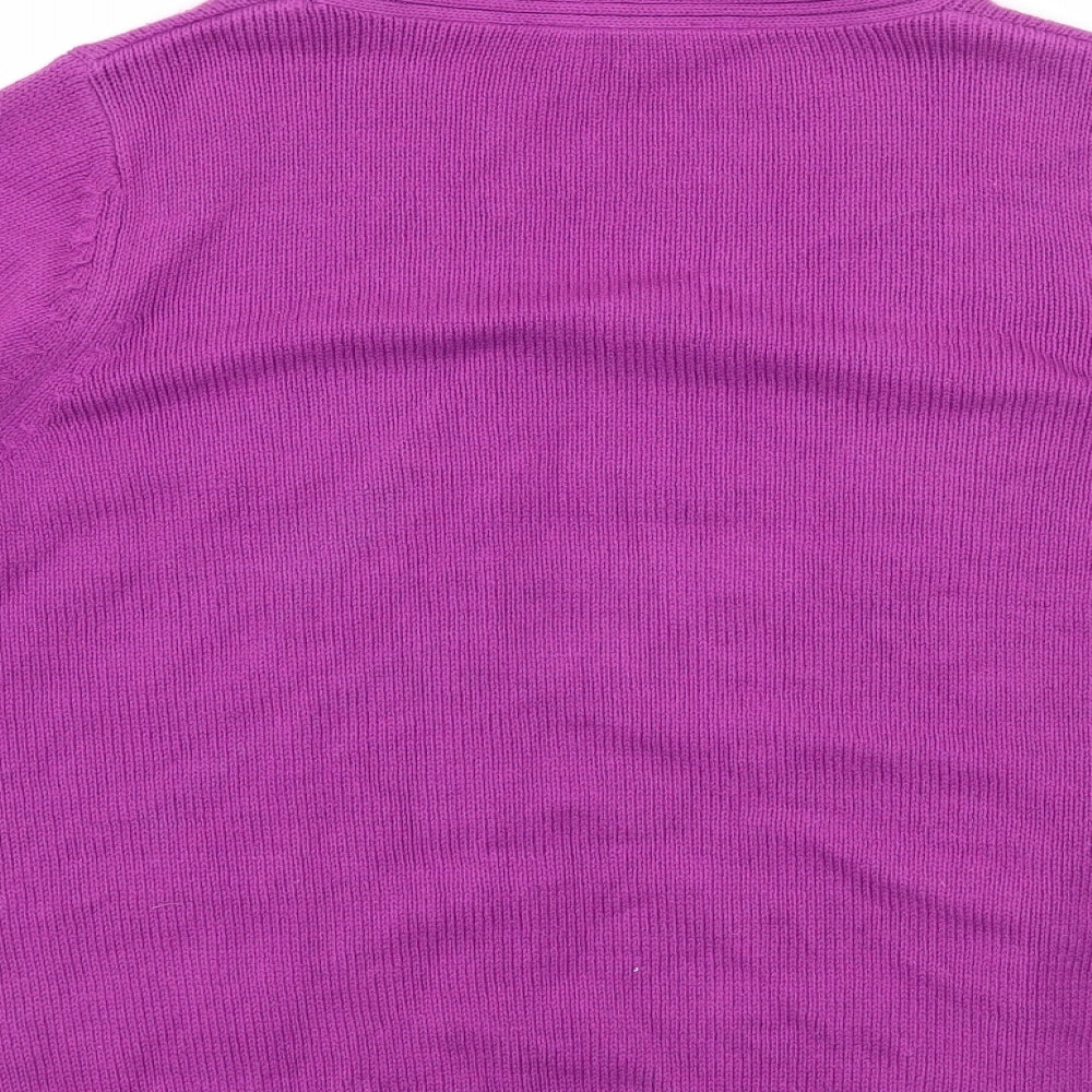 BHS Womens Purple Knit Cardigan Jumper Size 10