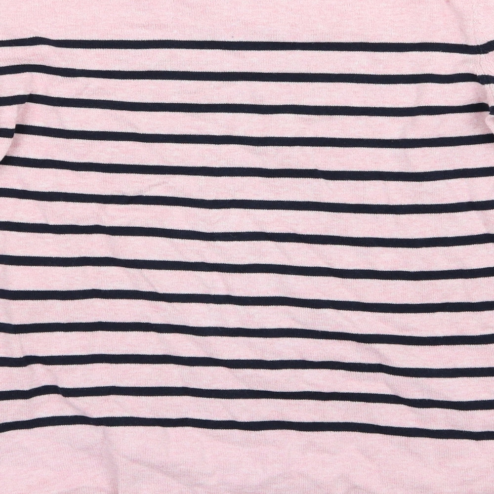 EDC Womens Pink Striped Knit Pullover Jumper Size M