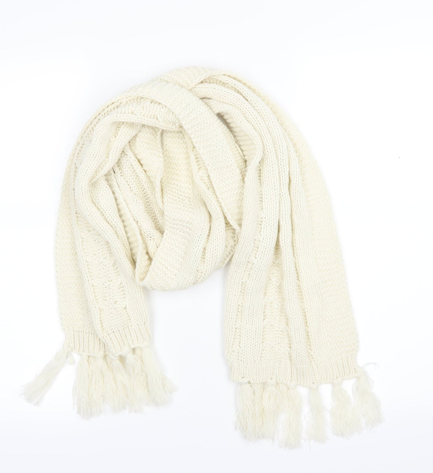 Studio Womens Ivory Knit Scarf