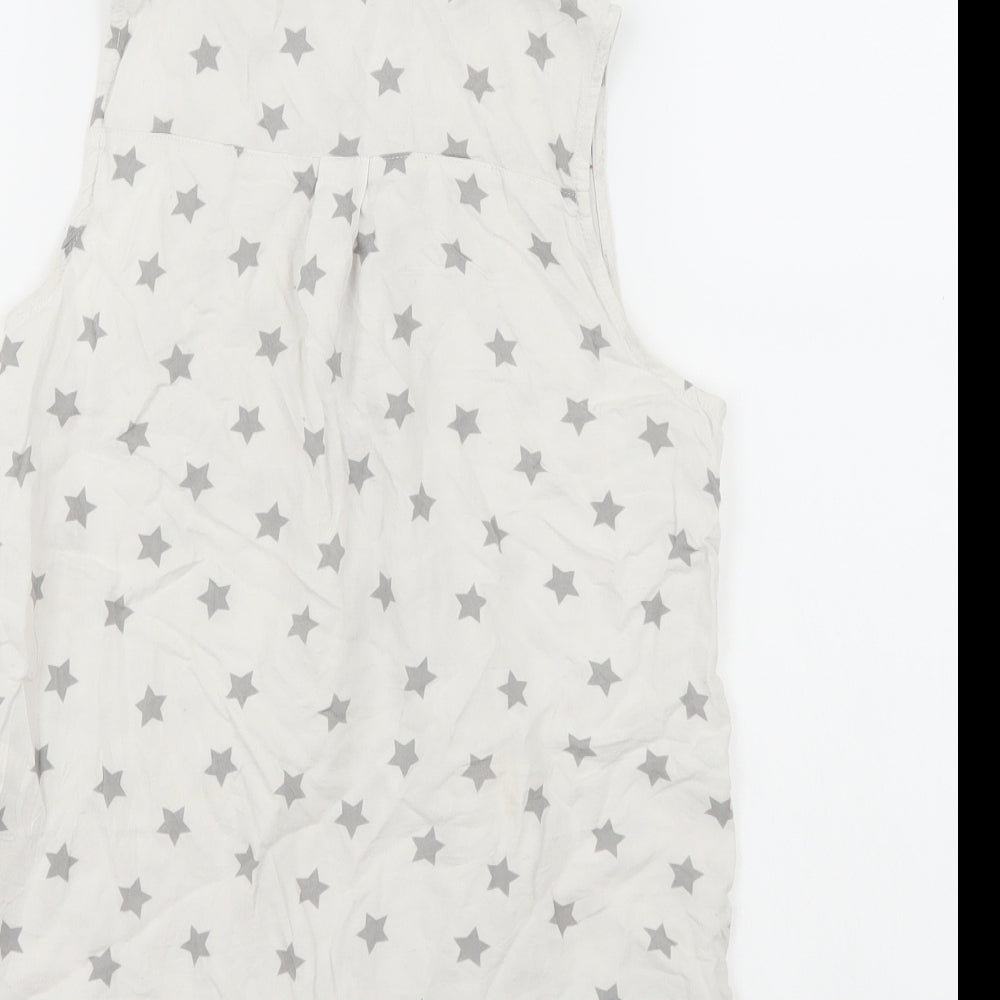 H&M Girls White Basic Button-Up Size 12 Years