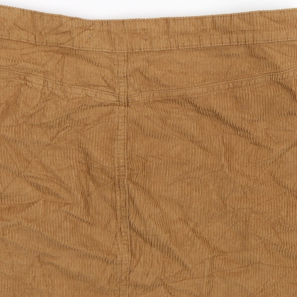 Denim Co Womens Brown Corduroy A-Line Skirt Size 12