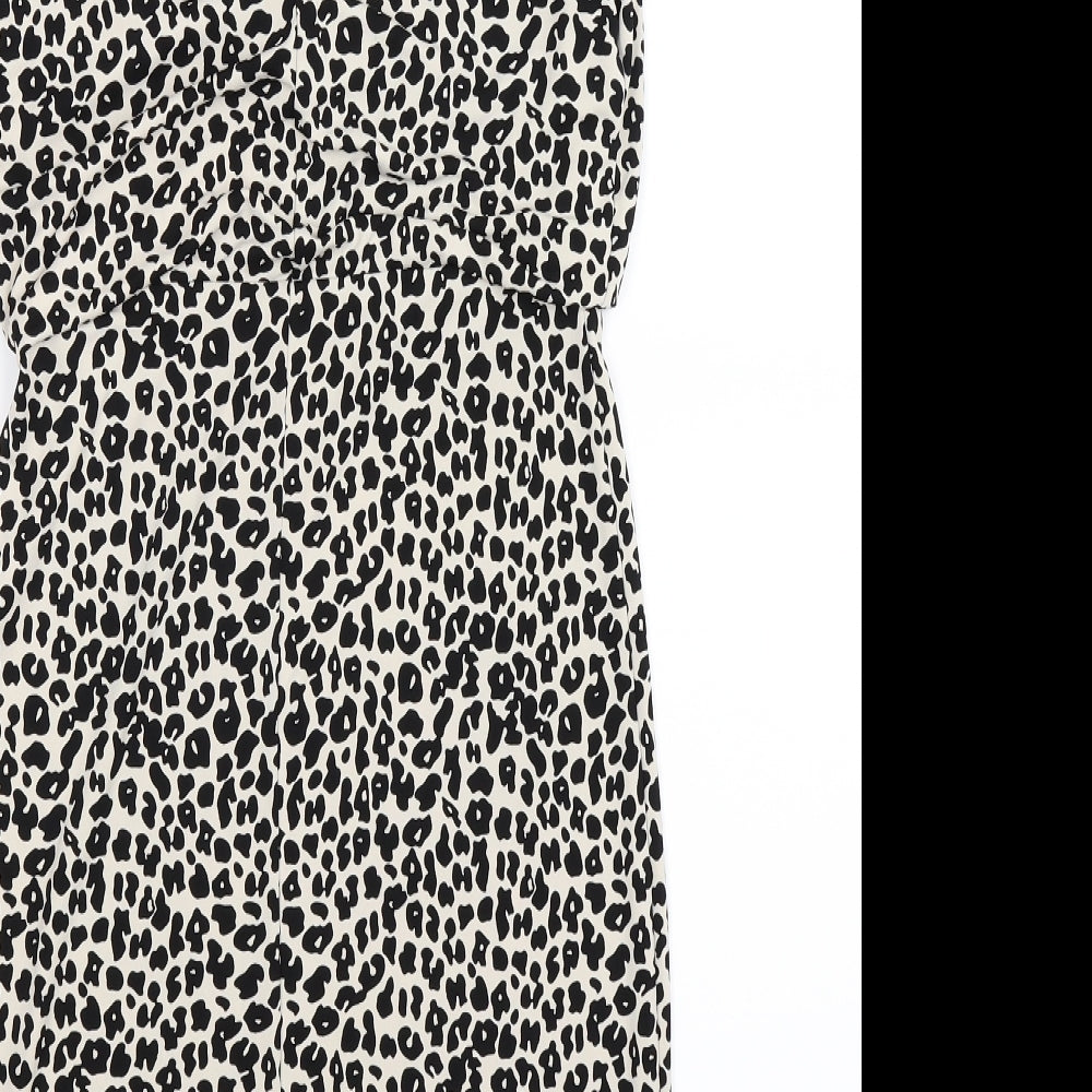 Brand and care label for Next women’s multicoloured animal print bodycon, size UK 8