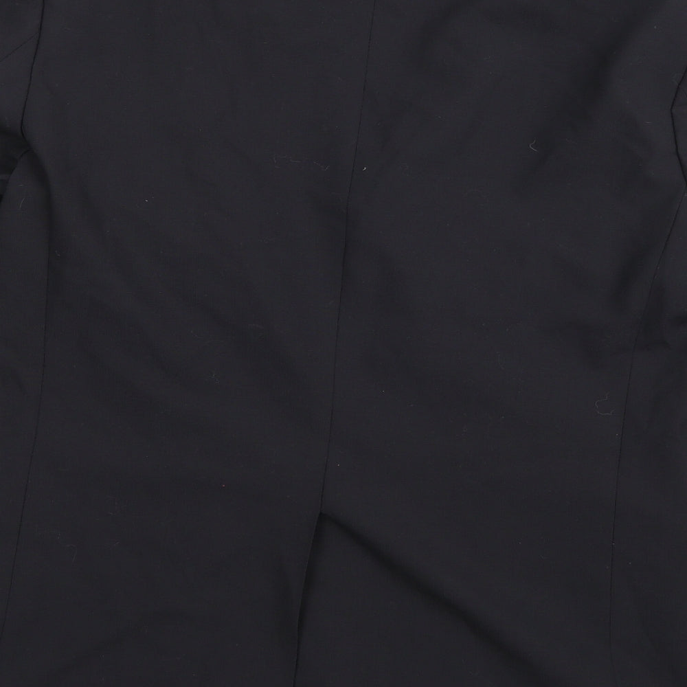 Preworn Mens Black Rayon Jacket Suit Jacket Size 40