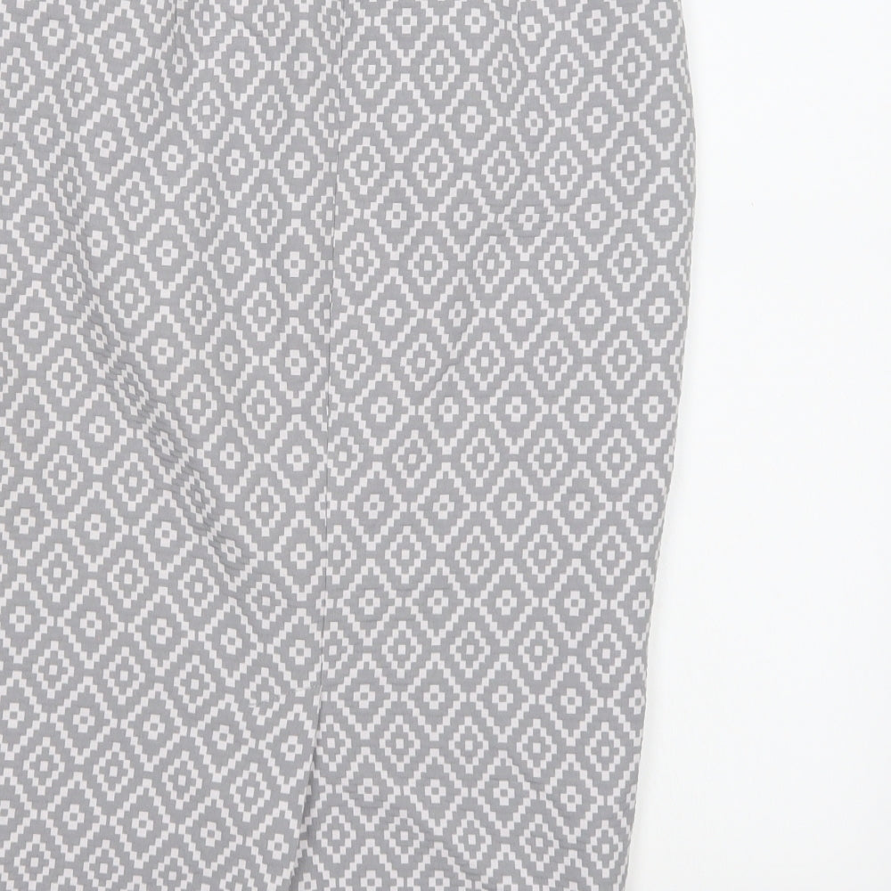 Marks and Spencer Womens Grey Geometric A-Line Skirt Size 8