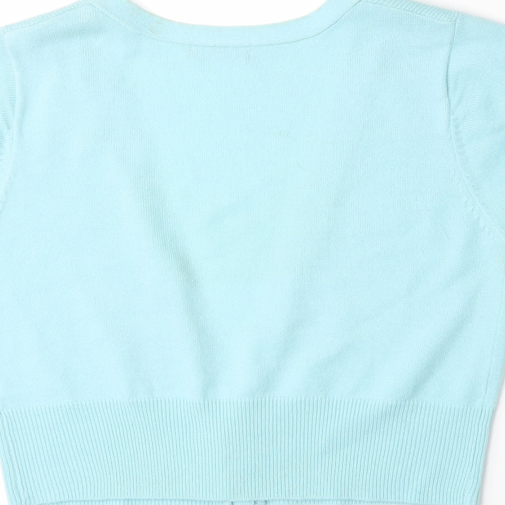 TU Womens Blue Knit Cardigan Jumper Size 12
