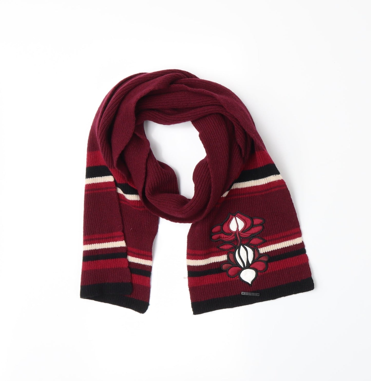ELLE Womens Silver Knit Scarf