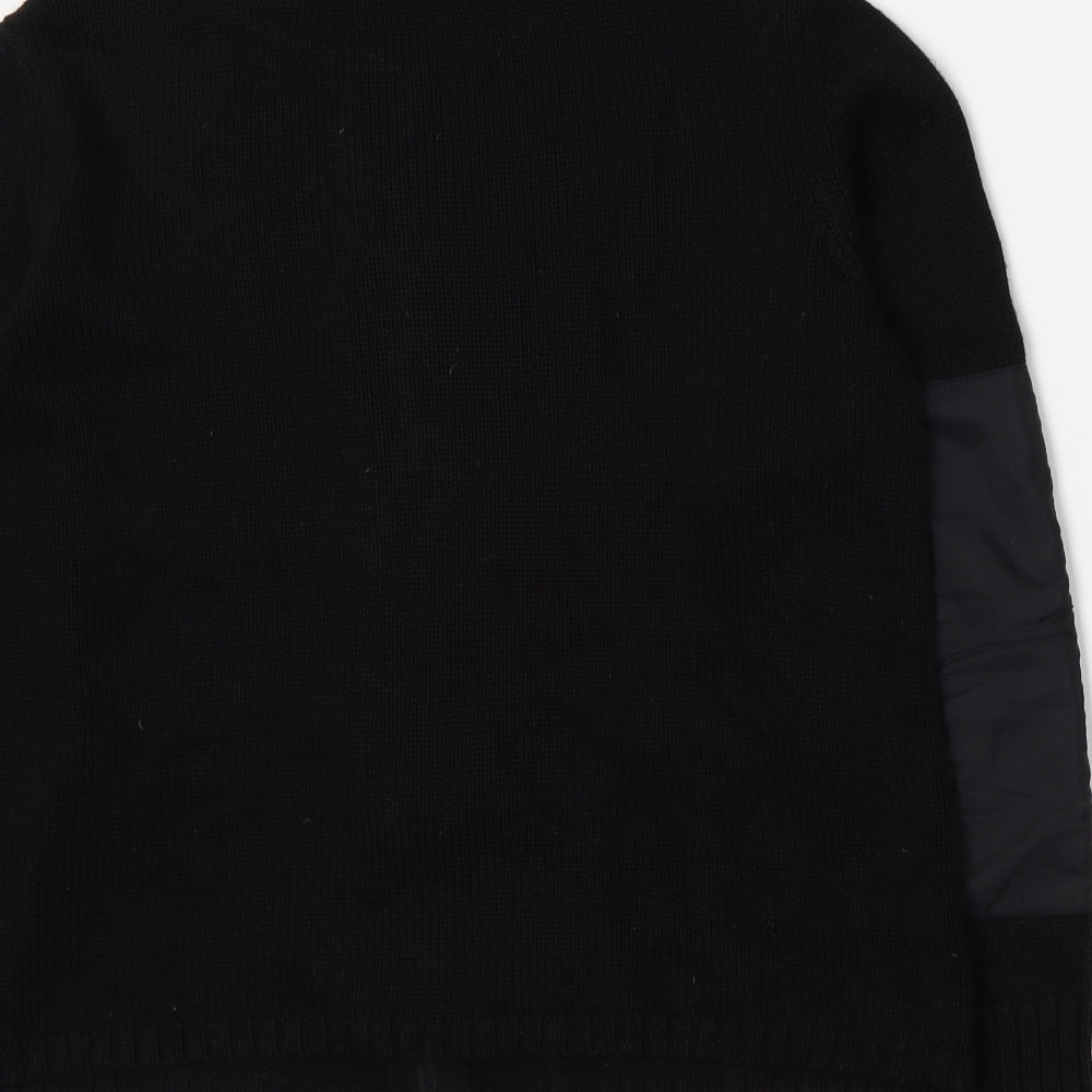 Bianca Womens Black Knit Full Zip Jumper Size 10