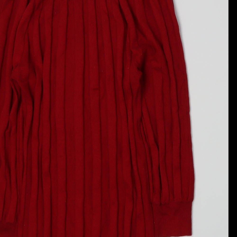 et vous Womens Red Knit Pullover Jumper Size 12