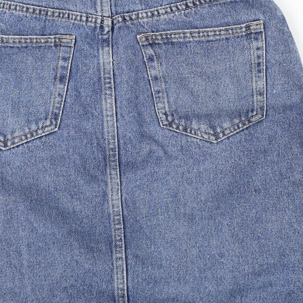 H&M Womens Blue Denim Mini Skirt Size 8