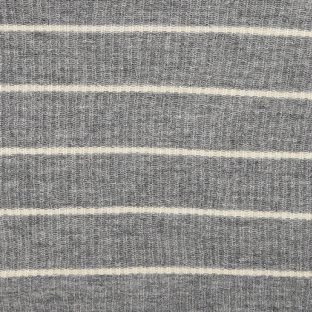 H&M Womens Grey Striped Pullover Jumper Size XS