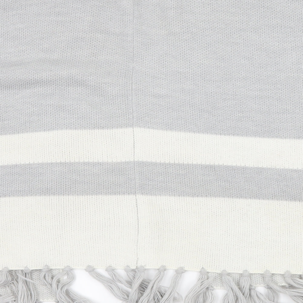 Red Herring Womens Grey Striped Jacket Poncho Size S
