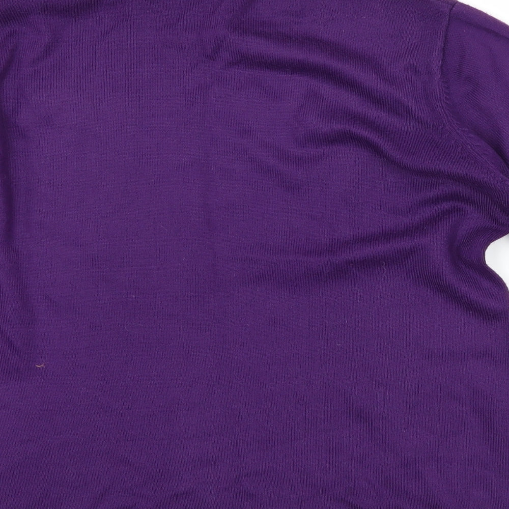 Bonmarché Womens Purple Floral Pullover Jumper Size S