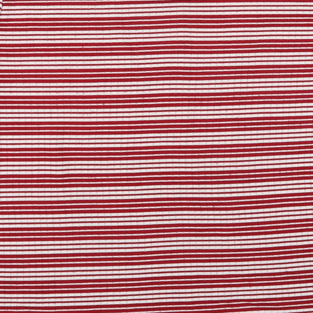 Glassons Womens Red Striped Basic T-Shirt Size S