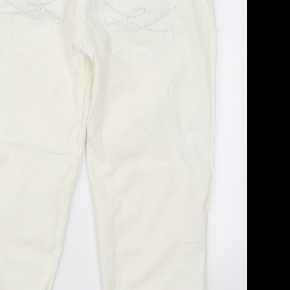 Esprit Womens White Cropped Trousers Size 32 in L21 in